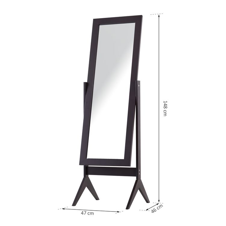 Meilleure affaire ✨ HOMCOM Miroir à Pied Inclinaison Réglable Dim. 47L X 46l X 148H Cm MDF ✨ 8 Meilleure affaire ✨ HOMCOM Miroir à Pied Inclinaison Réglable Dim. 47L X 46l X 148H Cm MDF ✨ – Image 6