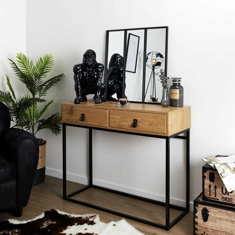 Remise 🧨 TOILINUX Miroir Style Verrière En 3 Parties En Métal - Noir 😀 4 Remise 🧨 TOILINUX Miroir Style Verrière En 3 Parties En Métal - Noir 😀 – Image 2