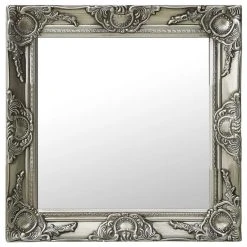 Sortie 🛒 VIDAXL Miroir Mural Style Baroque 50x50 Cm Argente ✔️