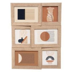 Promo ❤️ Pêle-Mêle 6 Photos Déco Loe 40cm Marron ????