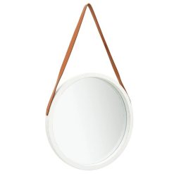 Vente flash ???? VIDAXL Miroir Mural Avec Sangle 50 Cm Blanc ????