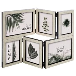 ATMOSPHERA Shop 8 De gros 🔥 ATMOSPHERA Pêle-mêle à Poser Pliant Tropical - 6 Photos - Gris 😀