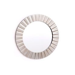 Promo ???? HEART OF THE HOME Miroir Rond En Métal Design Champa - Diam. 50 Cm - Argent ????