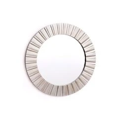 Promo 🤩 HEART OF THE HOME Miroir Rond En Métal Design Champa - Diam. 50 Cm - Argent 🛒