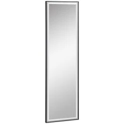 Grosses soldes 😍 HOMCOM Miroir Mural Dim. 120L X 35l Cm - Film Sécurité Anti Déflagrant, Système Attache Inclus - Cadre Alliage Alu. Noir 🤩