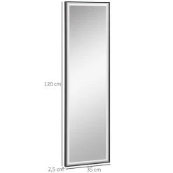 Grosses soldes 😍 HOMCOM Miroir Mural Dim. 120L X 35l Cm - Film Sécurité Anti Déflagrant, Système Attache Inclus - Cadre Alliage Alu. Noir 🤩 -ATMOSPHERA Shop unnamed file 2053