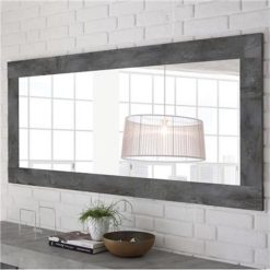 Bon marchĂ© â€ïž KASALINEA Grand Miroir Design Couleur BĂ©ton FoncĂ© MABEL-L 170 X P 5 X H 75 Cm- Gris ????