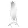 Meilleure vente 🛒 HOMCOM Miroir à Pied Ovale Style Shabby Chic Inclinaison Réglable Dim. 47L X 45l X 154H Cm MDF Blanc 😀