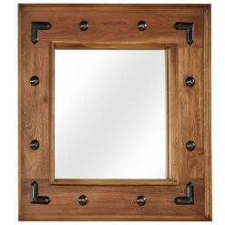 Budget 🥰 VIDAXL Miroir Bois D'acacia Massif 50 X 50 Cm 🔔