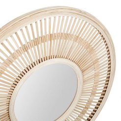 Alternative view of Meilleur prix ⌛ No Name Miroir Rond Bois Origines Naturel ????