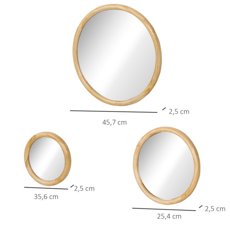 HOMCOM Lot de 3 miroirs ronds muraux Ø 25, 35, 45 cm crochet intégré cadre bois de pin Meilleure affaire ???? HOMCOM Lot De 3 Miroirs Ronds Muraux Ø 25, 35, 45 Cm Crochet Intégré Cadre Bois De Pin ✨ -ATMOSPHERA Shop unnamed file 2127