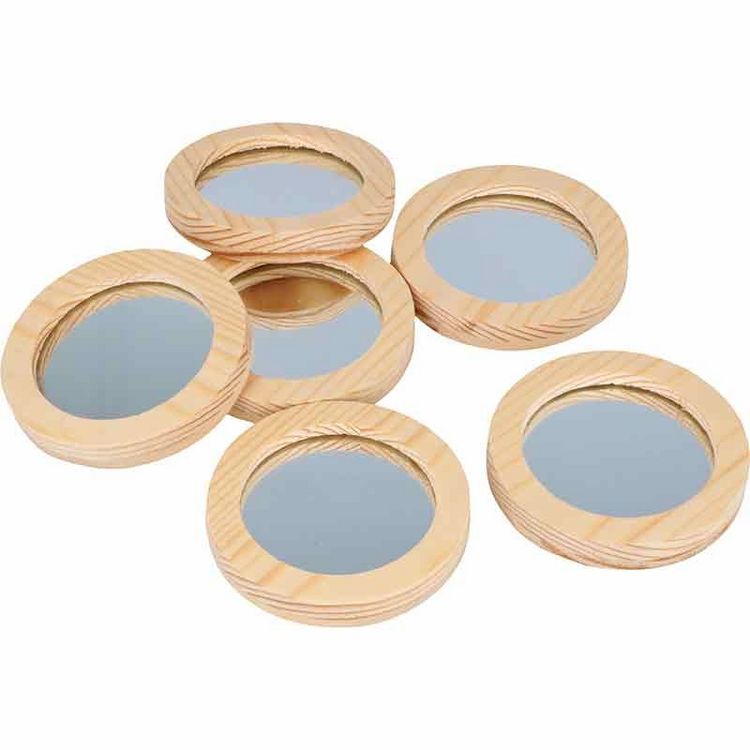 Budget ???? Artemio Set De 6 Miroirs De Poche En Bois - 7,5 X 1 Cm ???? 3 Budget ???? Artemio Set De 6 Miroirs De Poche En Bois - 7,5 X 1 Cm ????