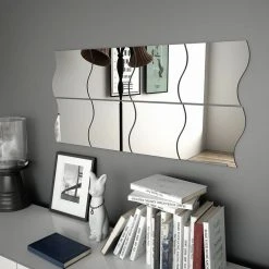 Meilleure affaire ⭐ VIDAXL Miroir Mural 8 Pcs 20 X 20 Cm Ondule Verre 🎉