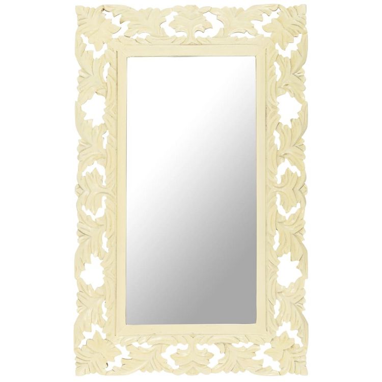 VIDAXL Miroir sculpte a la main Blanc 80x50 cm Bois de manguier massif Bon marché ???? VIDAXL Miroir Sculpte A La Main Blanc 80x50 Cm Bois De Manguier Massif ❤️ -ATMOSPHERA Shop unnamed file 2190