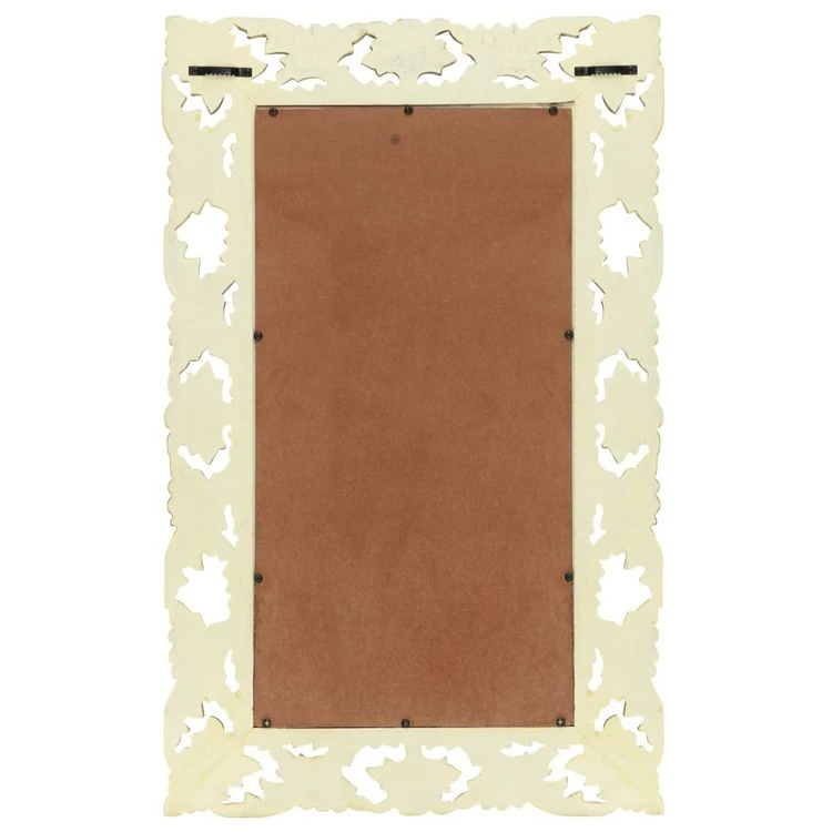Bon marché 👍 VIDAXL Miroir Sculpte A La Main Blanc 80x50 Cm Bois De Manguier Massif ❤️ 5 Bon marché 👍 VIDAXL Miroir Sculpte A La Main Blanc 80x50 Cm Bois De Manguier Massif ❤️ – Image 3