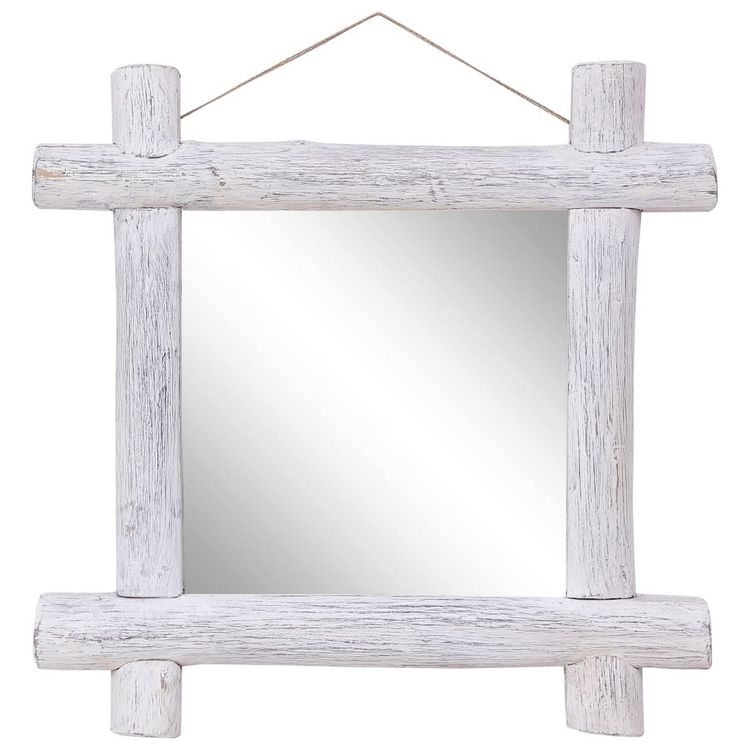 VIDAXL Miroir a buches Blanc 70x70 cm Bois de recuperation massif Budget ???? VIDAXL Miroir A Buches Blanc 70x70 Cm Bois De Recuperation Massif ???? -ATMOSPHERA Shop unnamed file 2202