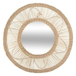 Meilleure vente 👏 ATMOSPHERA Miroir Rond Seagrass Fleur D58 🛒