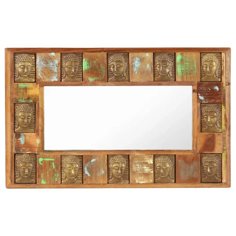 Meilleur prix ✨ VIDAXL Miroir Avec Revetement Bouddha 80x50 Cm Bois De Recuperation 🌟 4 Meilleur prix ✨ VIDAXL Miroir Avec Revetement Bouddha 80x50 Cm Bois De Recuperation 🌟 – Image 2