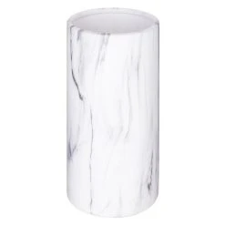 Vente flash 🔥 Vase Déco Cylindrique Effet Marbre 20cm Blanc 🥰