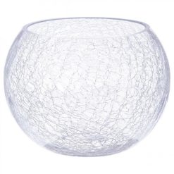 Acheter ???? Vase Boule En Verre Craquelé 20cm Transparent ????