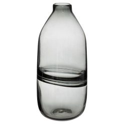 Offres ???? Vase Design Bouteille En Verre Line 30cm Gris ????
