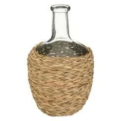 Budget 🛒 Vase En Verre Tressé Cuba 31cm Naturel 😍