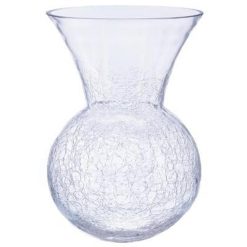 Remise ???? Vase En Verre Craquelé Boule 28cm Transparent ????