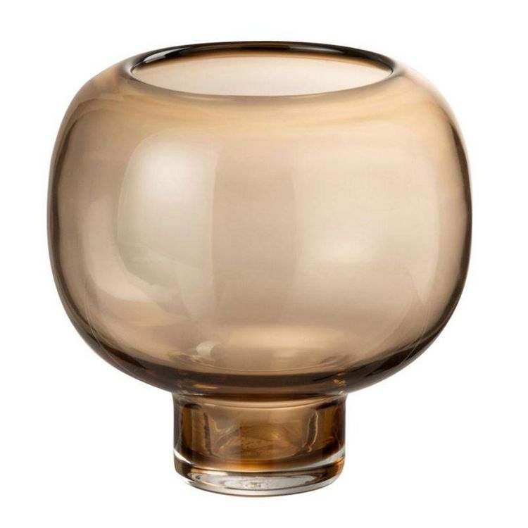 Remise ???? Paris Prix Vase Rond En Verre Pied 15cm Marron ???? 3 Remise ???? Paris Prix Vase Rond En Verre Pied 15cm Marron ????