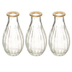 Meilleure affaire ???? Lot De 3 Soliflores Wonderly 14cm Transparent â