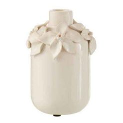 Meilleure vente ⌛ Paris Prix Vase En Céramique Fleur Design 15cm Blanc ????