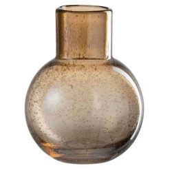 Meilleur prix ???? Paris Prix Vase Boule Design En Verre Goulot 19cm Marron ✨