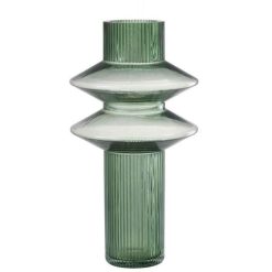 Remise ❤️ Paris Prix Vase Long En Verre Design Mily 32cm Vert ????