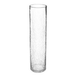 Offres ???? Vase Cylindrique Design Craquelé 40cm Transparent ❤️