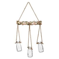 Meilleure vente ???? Soliflore à Suspendre En Bois 3 Têtes 60cm Naturel ????