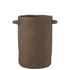 De gros ???? Paris Prix Vase Allongé En Ciment Gustave 30cm Marron Foncé ????