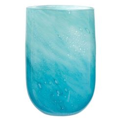 Budget ???? Paris Prix Vase Rond En Verre Design Bulles 36cm Bleu ????