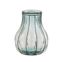 Promo ???? Paris Prix Vase Design En Verre Fusion 30cm Bleu ????