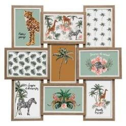 ATMOSPHERA Shop 6 Budget 👏 Pêle-Mêle 9 Photos Imprimé Judy 45cm Naturel 🛒