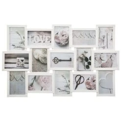 Le moins cher ❤️ ATMOSPHERA Pêle-mêle Relief Patine - 15 Photos - Blanc ⭐