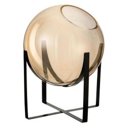 Sortie ???? Paris Prix Vase Rond Design Sur Pied 23cm Ocre ????