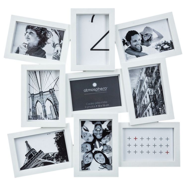 Promo ???? ATMOSPHERA Pêle-mêle 9 Photos Evy - 48 X 46 Cm - Blanc ???? 3 Promo ???? ATMOSPHERA Pêle-mêle 9 Photos Evy - 48 X 46 Cm - Blanc ????