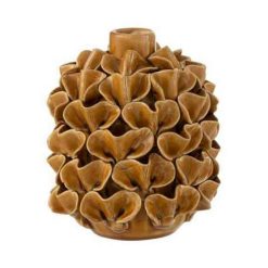 De gros ???? Paris Prix Vase En Céramique Fleur Design 15cm Ocre ????