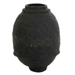 Meilleure vente ???? Paris Prix Vase Design Papier Mâché 60cm Noir ⌛