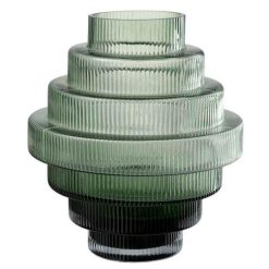 Nouveau ???? Paris Prix Vase Design En Verre Étages 24cm Vert ????