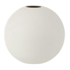 Coupon ???? Paris Prix Vase Design Boule Céramique 25cm Blanc Mat ⌛