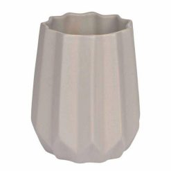 Vente flash ???? Paris Prix Vase Déco En Céramique Origami 15cm Taupe ????