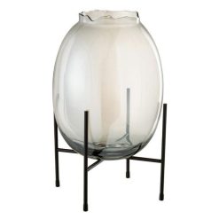 Tout neuf ???? Paris Prix Vase Sur Pied Bord Irrégulier 40cm Gris & Noir ✔️