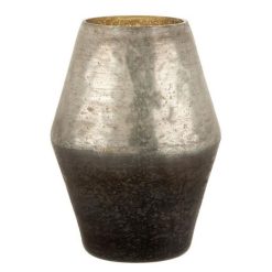 Sortie ???? Paris Prix Vase Design En Verre Malou 37cm Argent & Gris ????