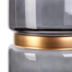 Alternative view of Coupon ???? Paris Prix Vase Déco En Verre Cerclage 20cm Gris & Or ✨