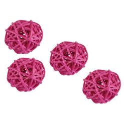 Promo ???? Paris Prix Lot De 10 Boules Décoratives Rotin 3cm Fuchsia ????
